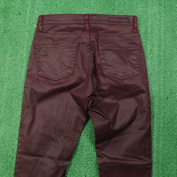 Rock & Republic Berlin Jeans Womens 4 Burgundy Coated Skinny Pants 28x31 - Picture 5 of 10